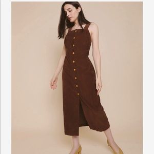 Paloma Wool brown corduroy pinafore dress